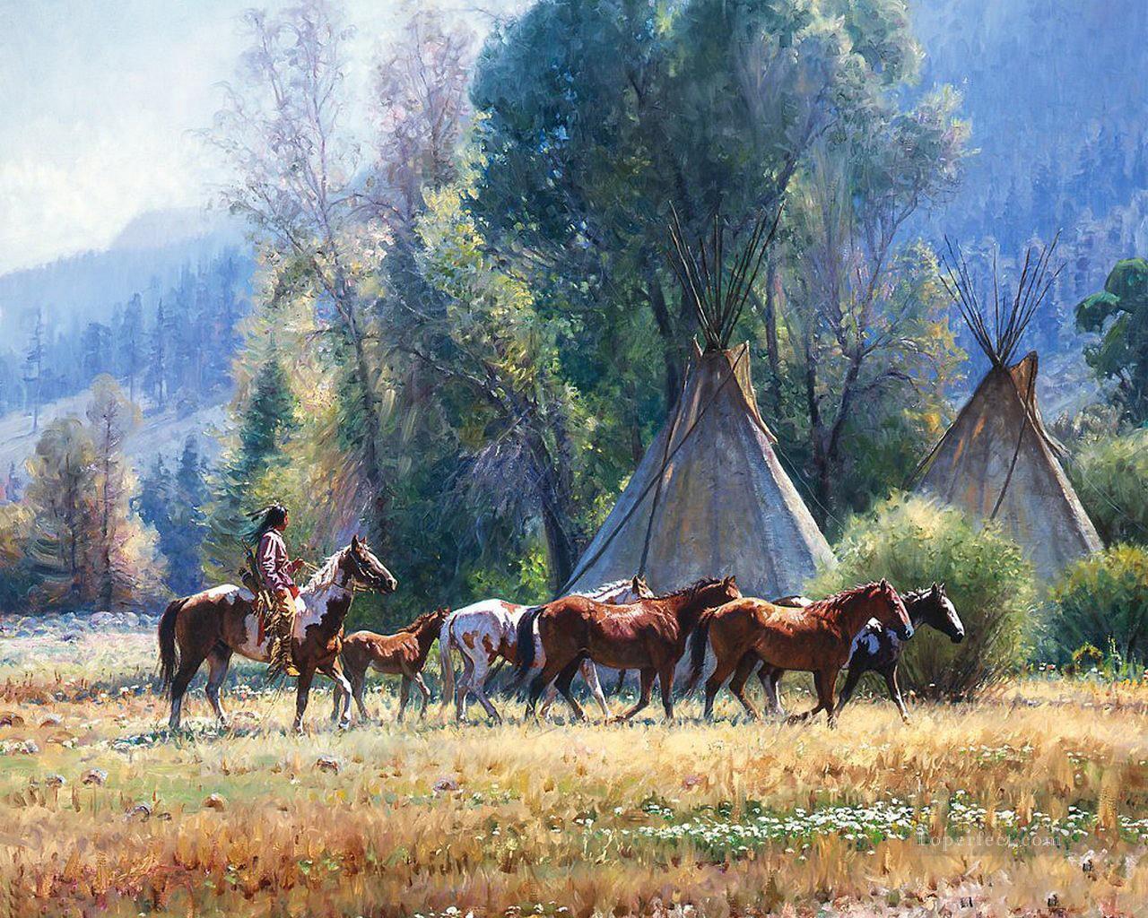 western American Indians 20 Oil Paintings